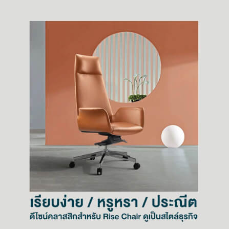 เก้าอี้ผู้บริหารหนังแท้ DF PROCHAIR รุ่น Rise Chair สีน้ำตาล_7